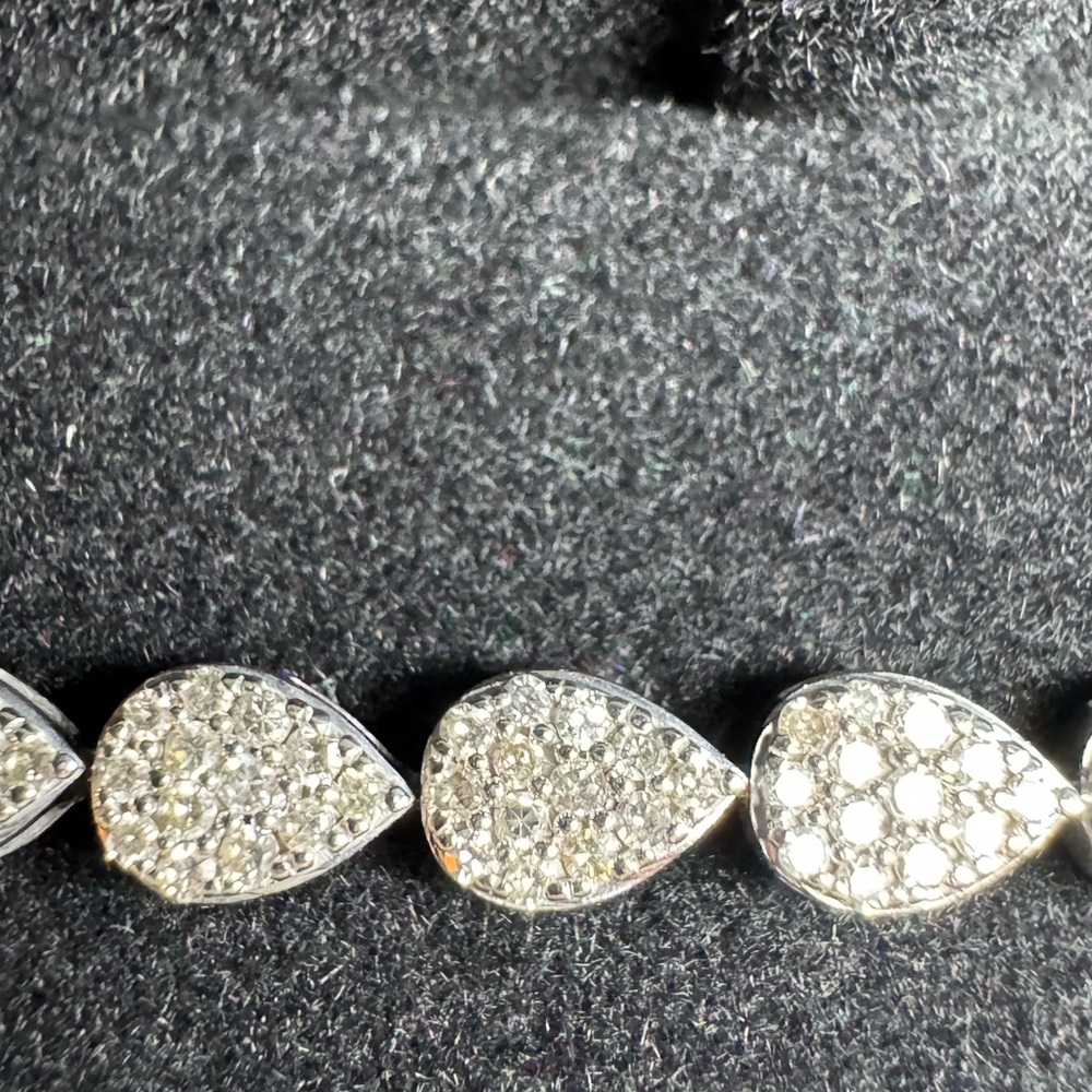 Kay Diamond Pear Link Bracelet 2 ct tw 10K White Gold 7" - Picture 4 of 11